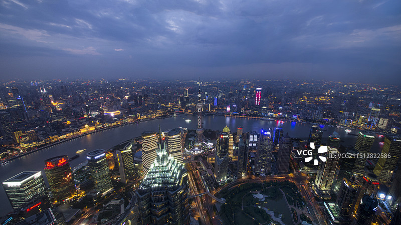 上海城市风光夜景图片素材