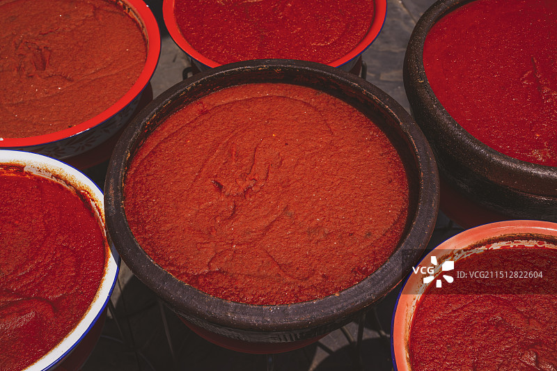 晾晒的辣椒酱图片素材