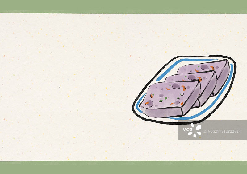 国潮风中山美食插画-芋头糕图片素材