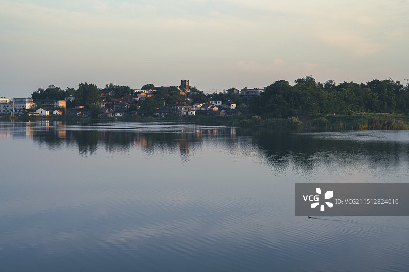 铜陵大通古镇祠堂湖风景图片素材
