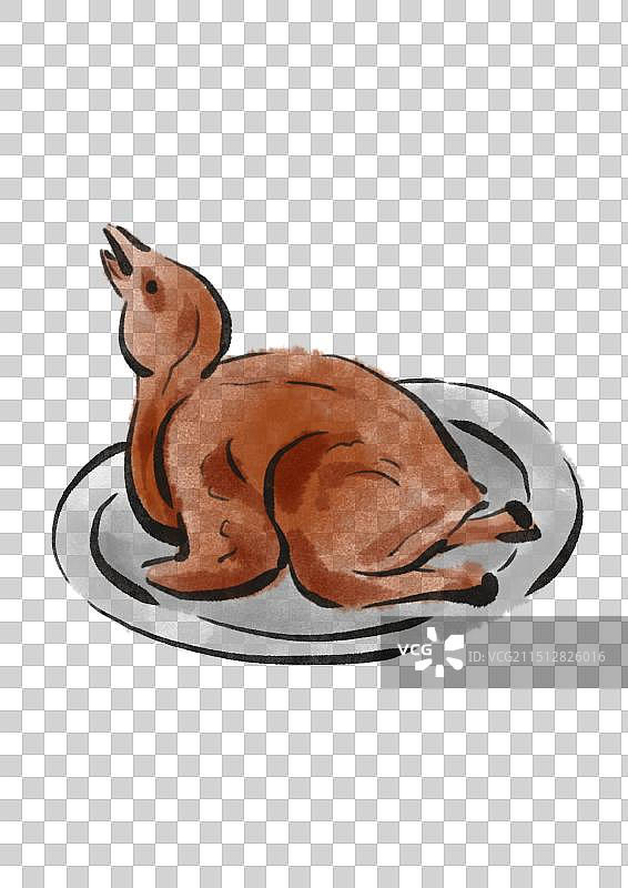 国潮风中山美食插画元素-石岐乳鸽图片素材