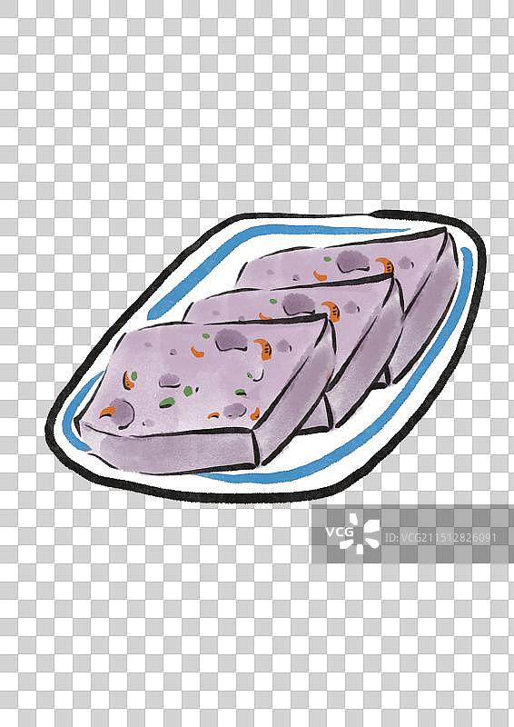 国潮风中山美食插画元素-芋头糕图片素材