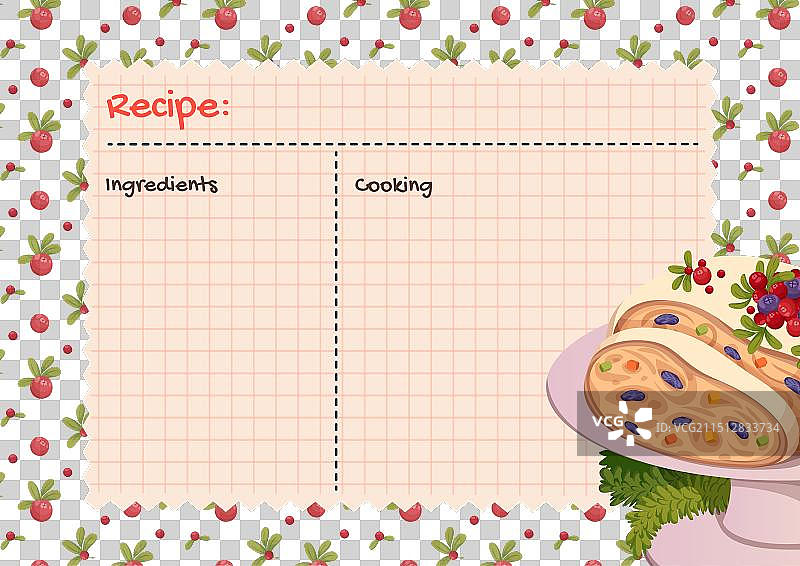 圣诞蛋糕横版食谱卡片图片素材