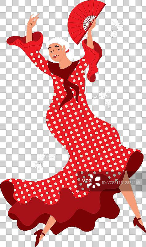 跳西班牙弗拉明戈舞的老年女士图片素材