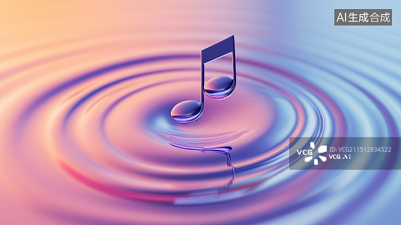 【AI数字艺术】飞舞的音符 音乐海报背景图片素材