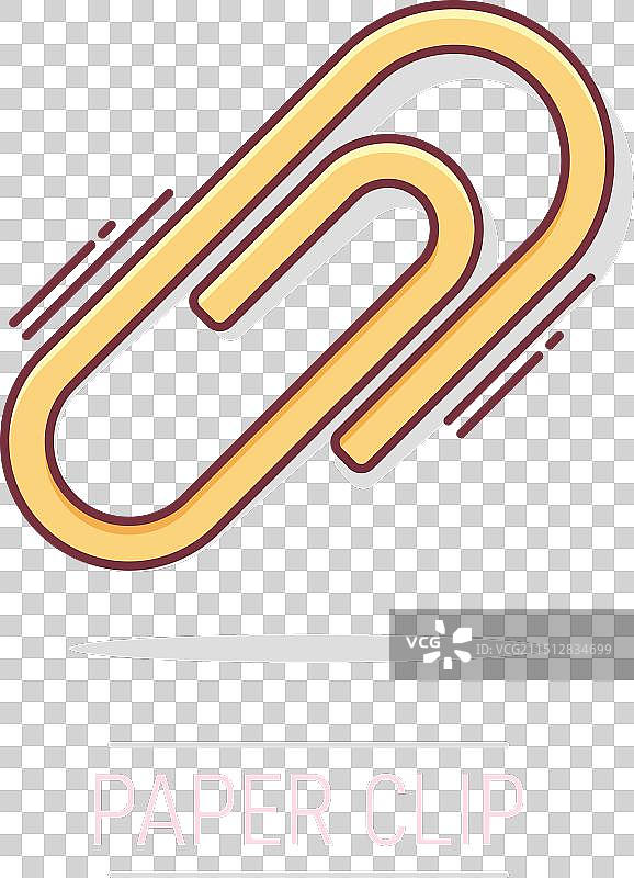 漫画风格的卡通回形针附件图标图片素材