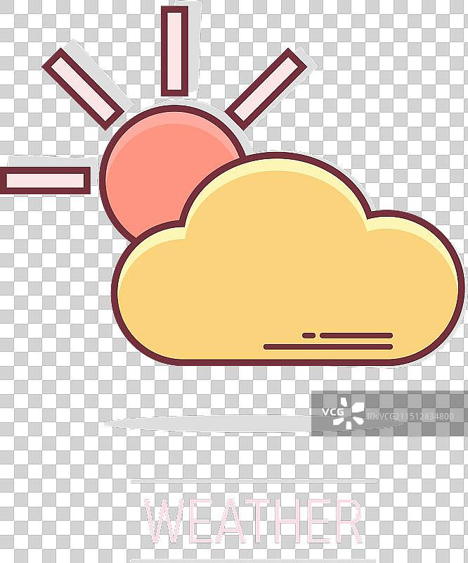 漫画风格的天气预报太阳图标图片素材