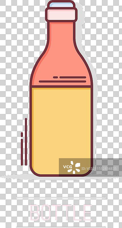 卡通风格的葡萄酒啤酒瓶图标图片素材