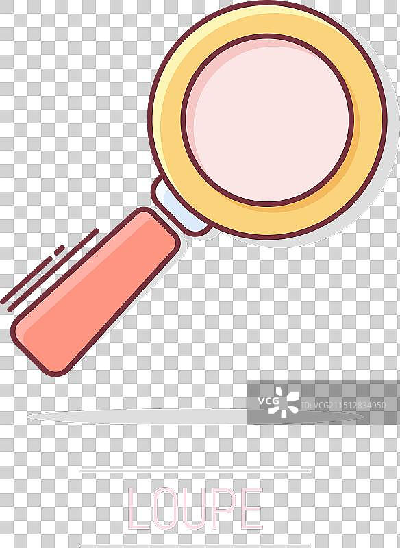 漫画风格卡通放大镜图标图片素材