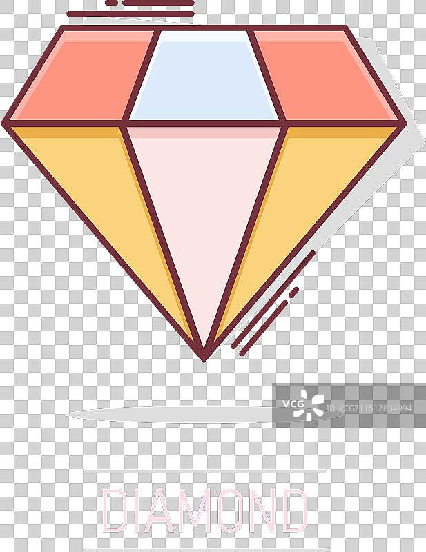 漫画风格的卡通钻石珠宝图标图片素材