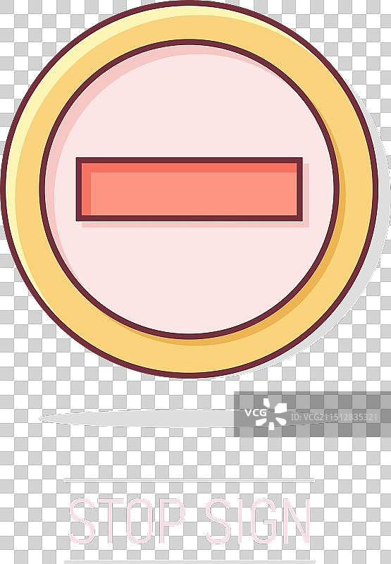 漫画风格的卡通停止标志图标图片素材