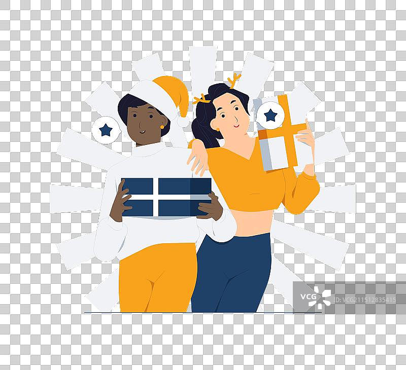 快乐的白人女性和黑人女性朋友图片素材