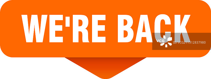 我们回来了贴纸在透明背景上的我们回来了标志图片素材