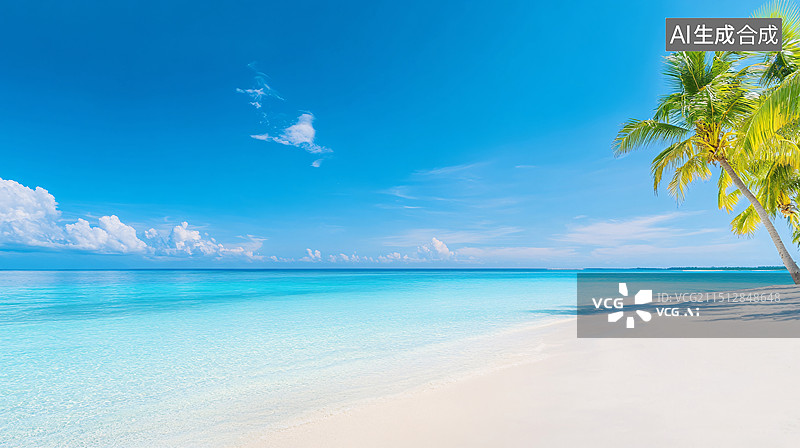 【AI数字艺术】夏天海滩度假放松假期热带沙滩特写风景背景图片素材