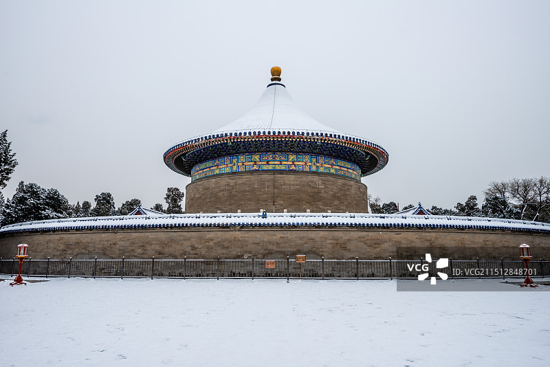 北京中轴线、天坛公园、皇穹宇、雪，大雪，雪景图片素材