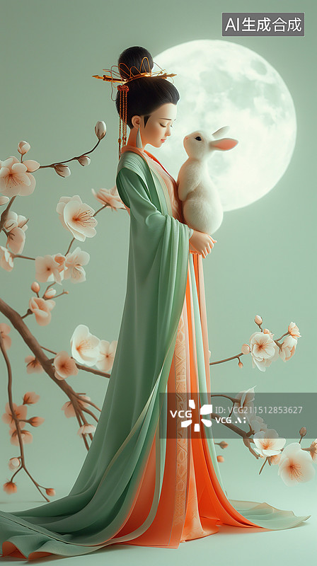 【AI数字艺术】古代女孩人像图片素材