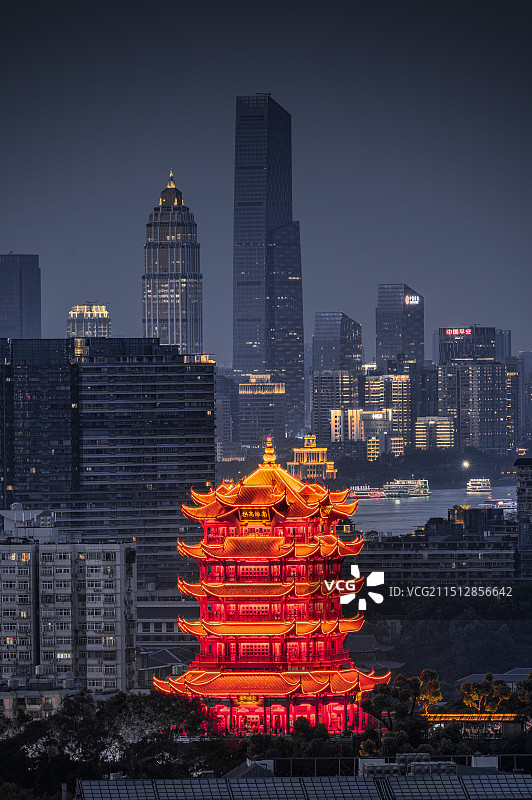 黄鹤楼和武汉天地图片素材