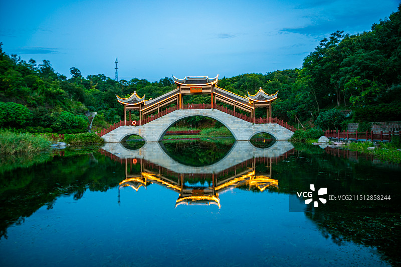 四川省资阳市凤岭公园水天一色宁静优美图片素材