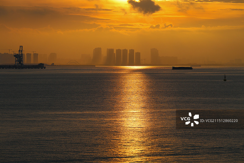 广州南沙龙穴岛日出图片素材