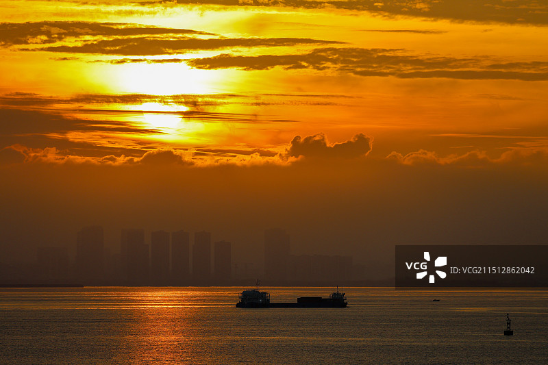 广州南沙龙穴岛日出图片素材