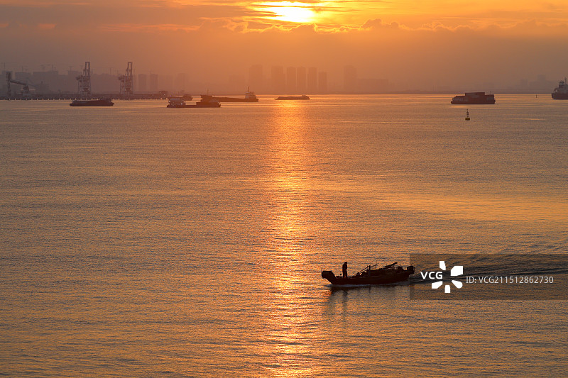 广州南沙龙穴岛日出图片素材