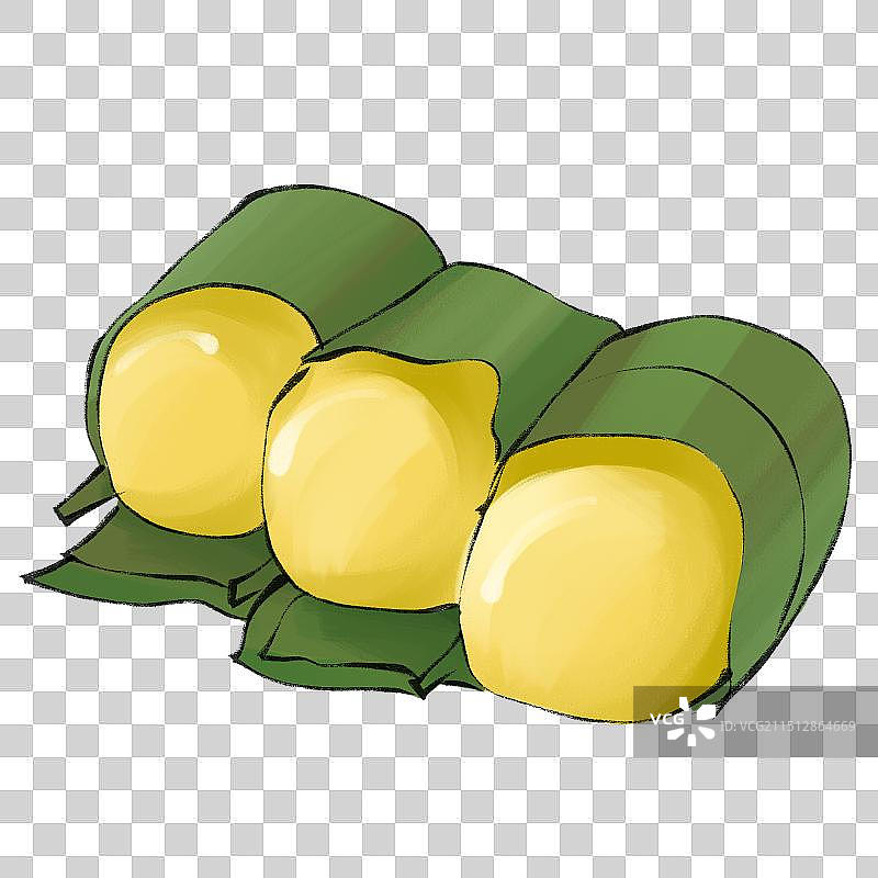 新都叶儿粑-四川成都市名小吃传统美食土特产手绘插画元素图片素材