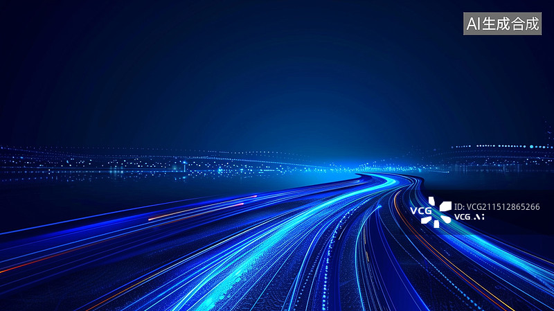 【AI数字艺术】蓝色科技感速度线科技元素背景图片素材