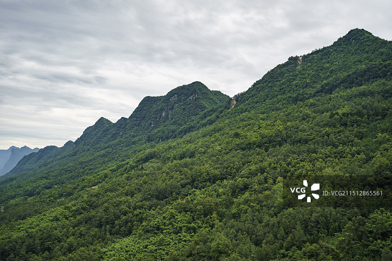 四川省绵阳市北川羌族自治县永安镇全景风光图片素材