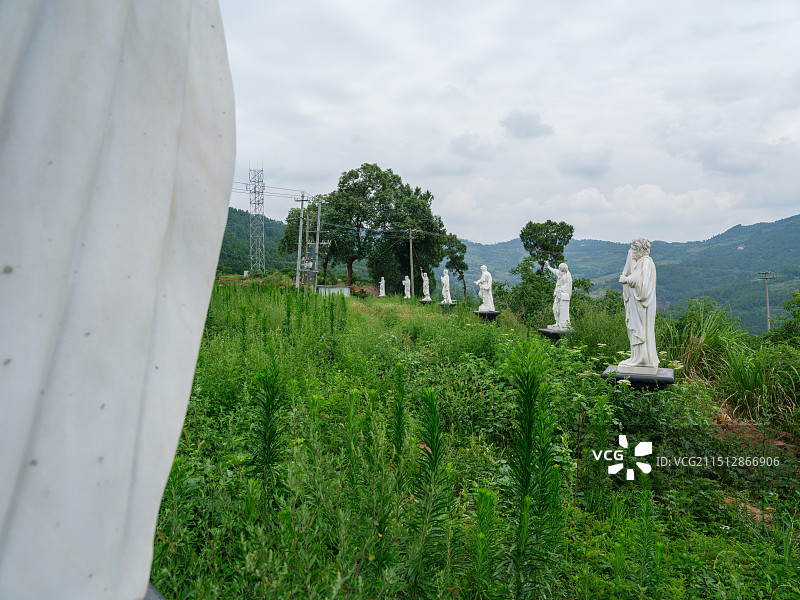 舒家湾天主教堂的圣徒雕像图片素材