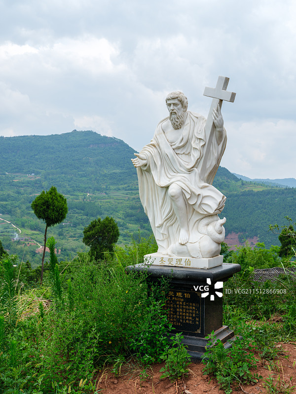 舒家湾天主教堂的圣徒雕像图片素材