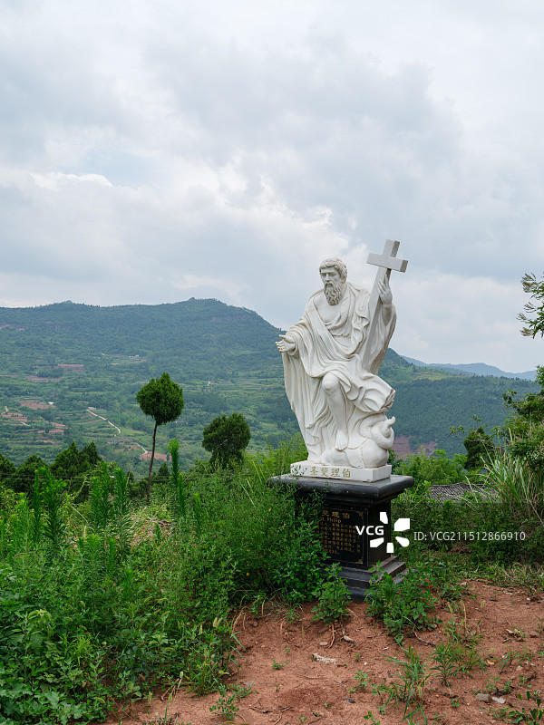 舒家湾天主教堂的圣徒雕像图片素材