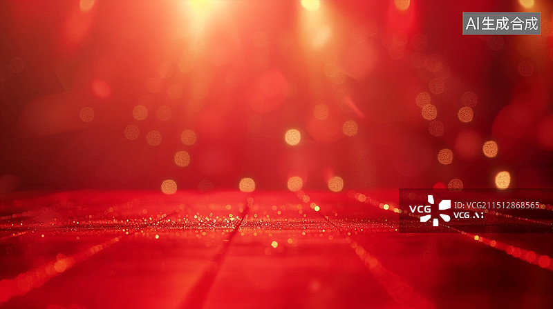 【AI数字艺术】红色散景灯光光点背景展板图片素材
