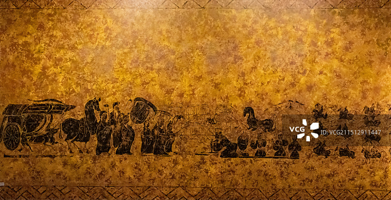 许昌博物馆，壁画，汉献帝迁都许昌图片素材