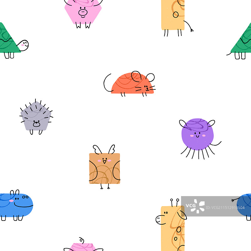 可爱的趣味图案无缝背景设计图片素材