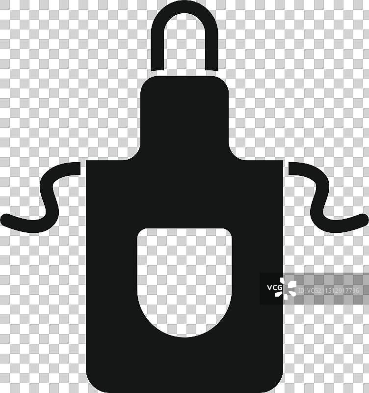 带大口袋的黑色厨房围裙图片素材