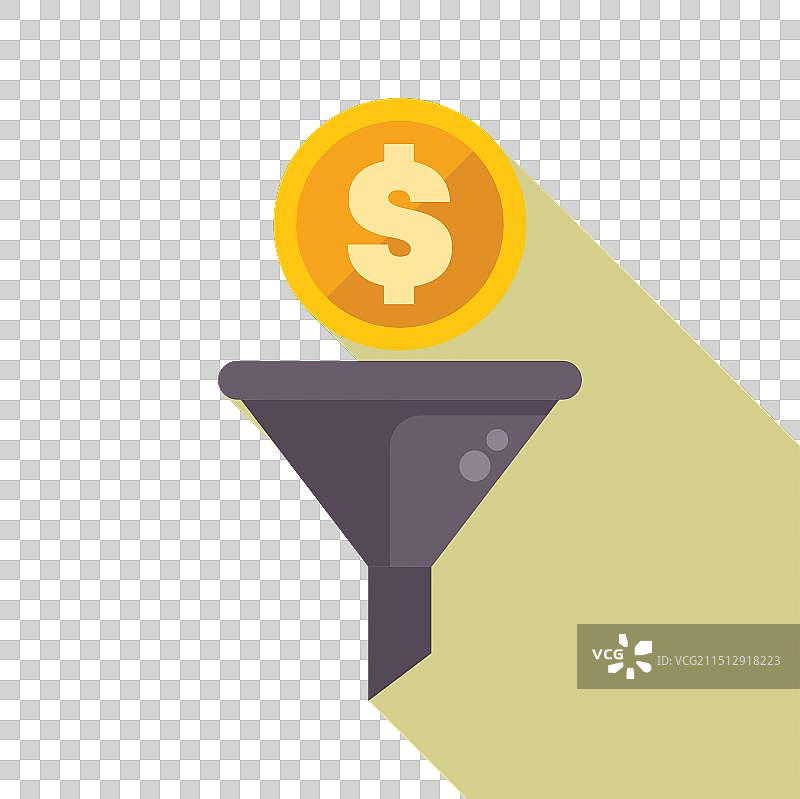 销售漏斗将美元硬币转化为收入图片素材