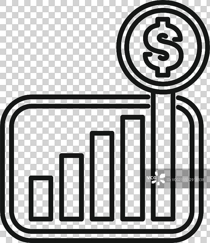 美元符号在象征增长的柱状图上图片素材