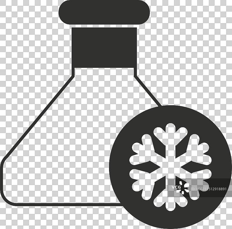 正在冷冻的实验玻璃器皿锥形瓶图片素材