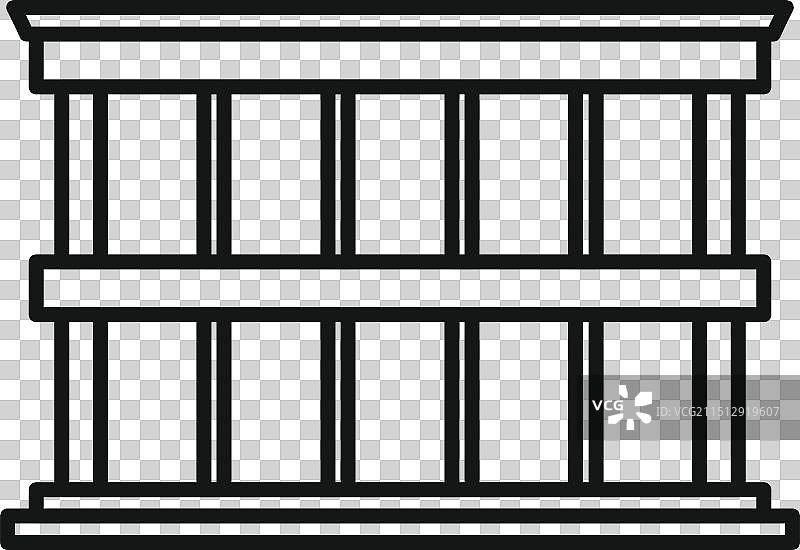 带有柱子和窗户的古代建筑立面图片素材