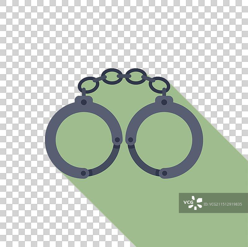 一副逮捕罪犯的金属手铐图片素材