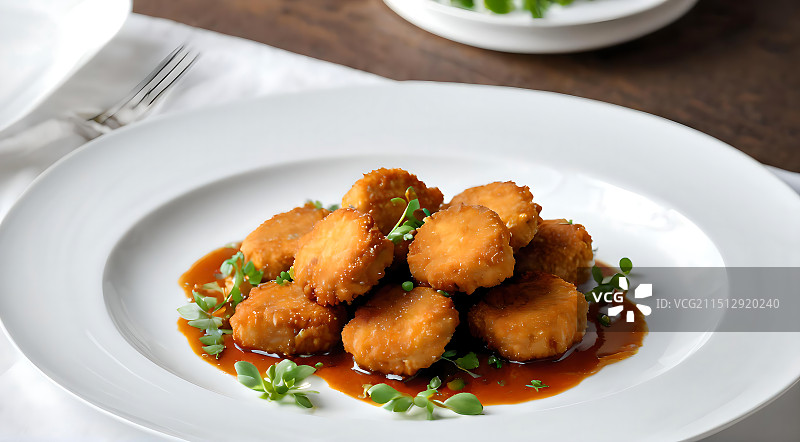 桌上盘子里食物的特写镜头图片素材