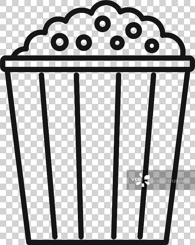 爆米花桶零食简笔画图片素材