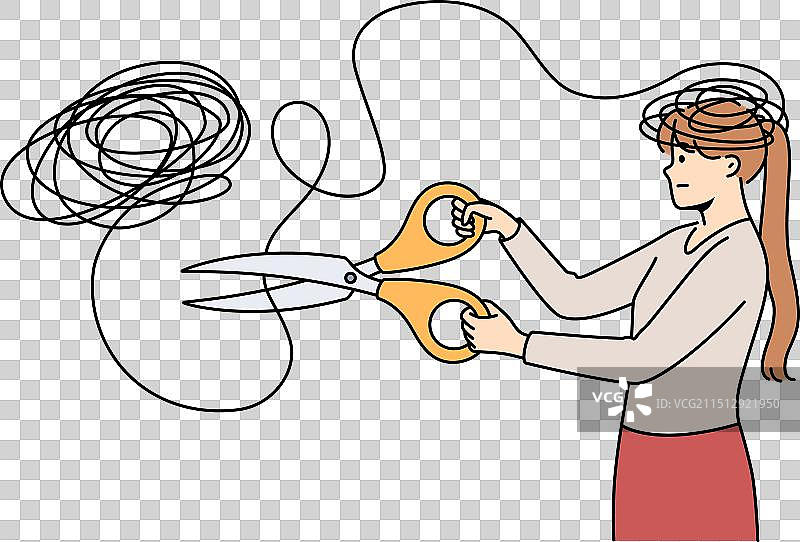 女人通过断绝关系来摆脱心理问题图片素材