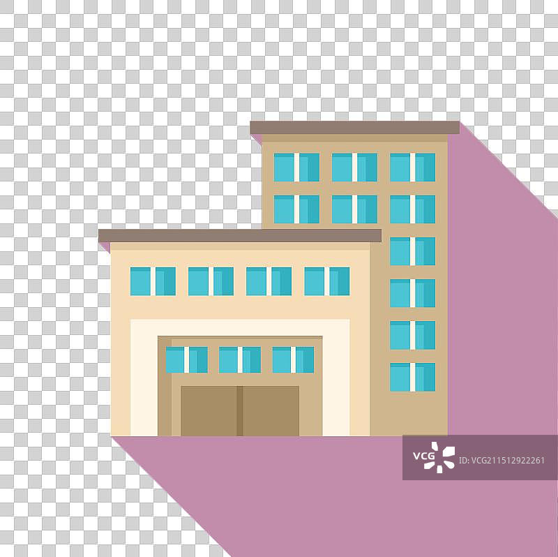 带车库门的现代消防站建筑图片素材