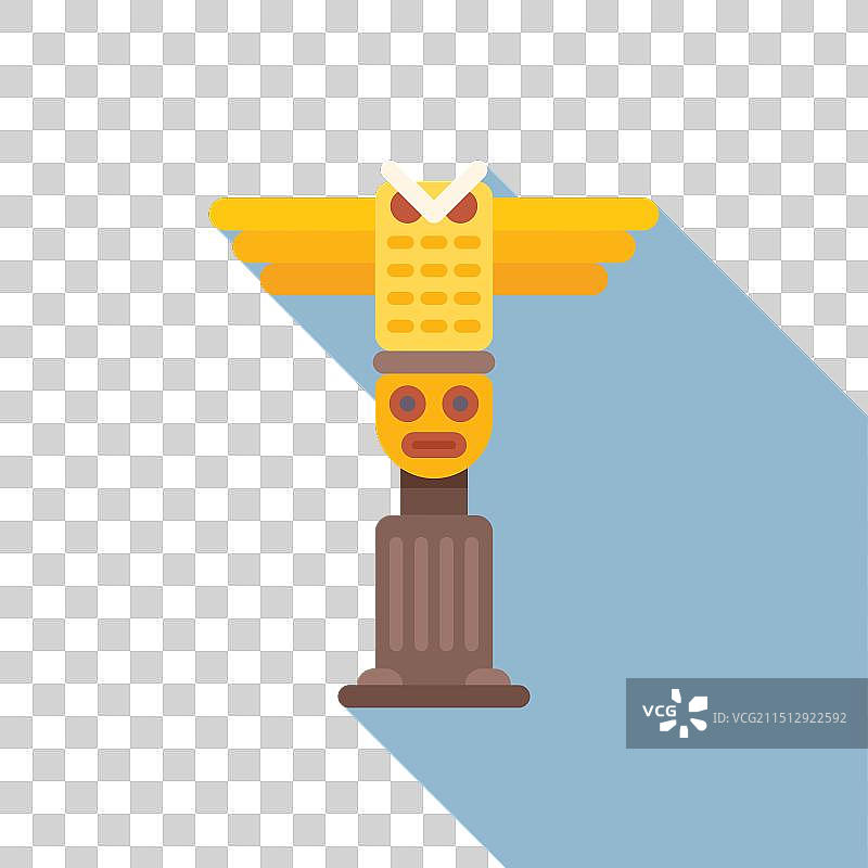 描绘美洲原住民的传统图腾柱图片素材