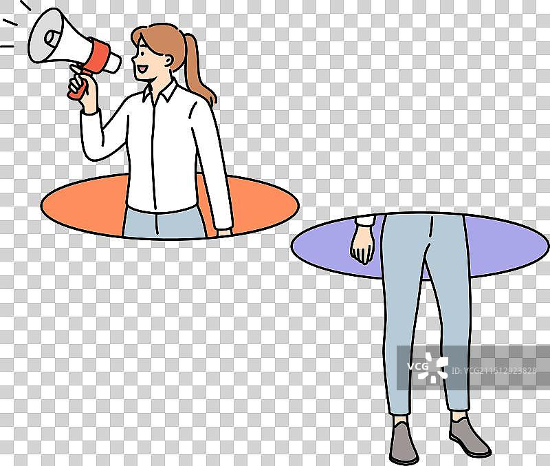 用扩音器呼吁的女人图片素材