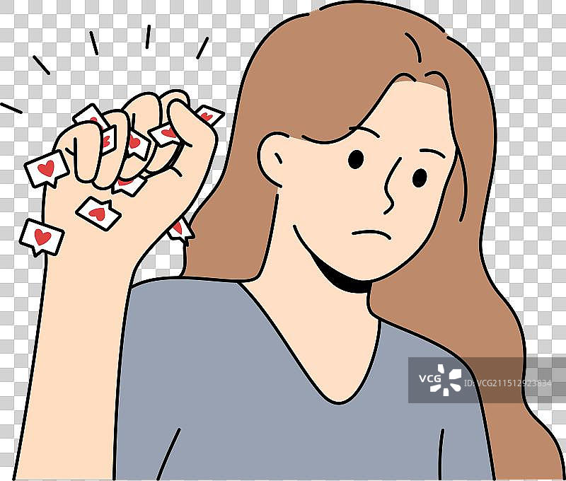 女人沉迷社交媒体图片素材