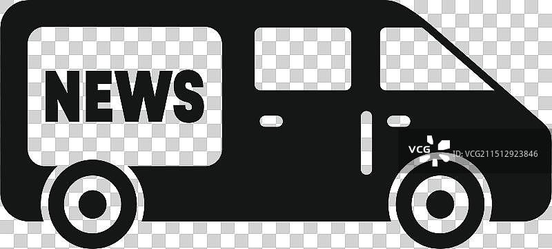 播报突发新闻的新闻车图片素材
