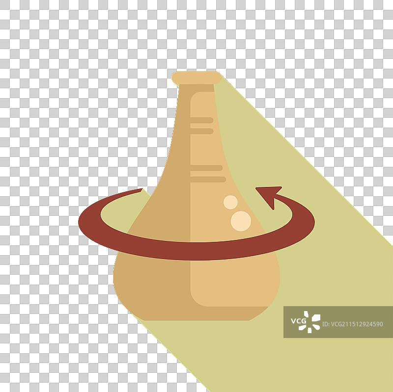 带有箭头的旋转化学烧瓶图片素材