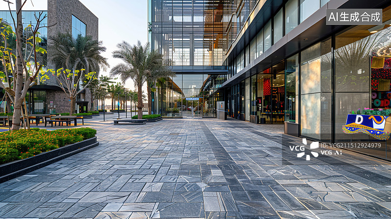 【AI数字艺术】现代咖啡馆室外建筑图片素材